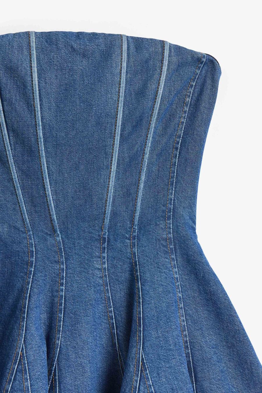 030 Denim Strapless Mini Dress