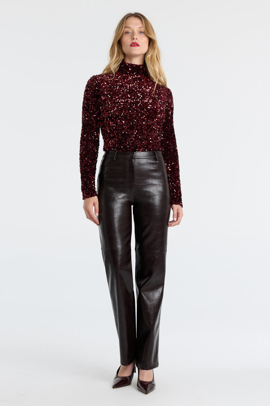 Nia Vegan Croc Leather Pant
