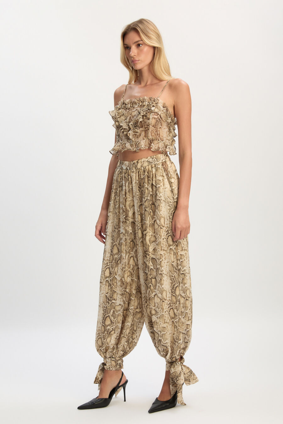ALIRA PRINTED BALLOON PANT in colour SNAKE SKIN