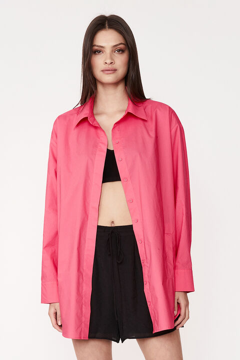 ALYSSA BOYFRIEND SHIRT in colour CHALK PINK