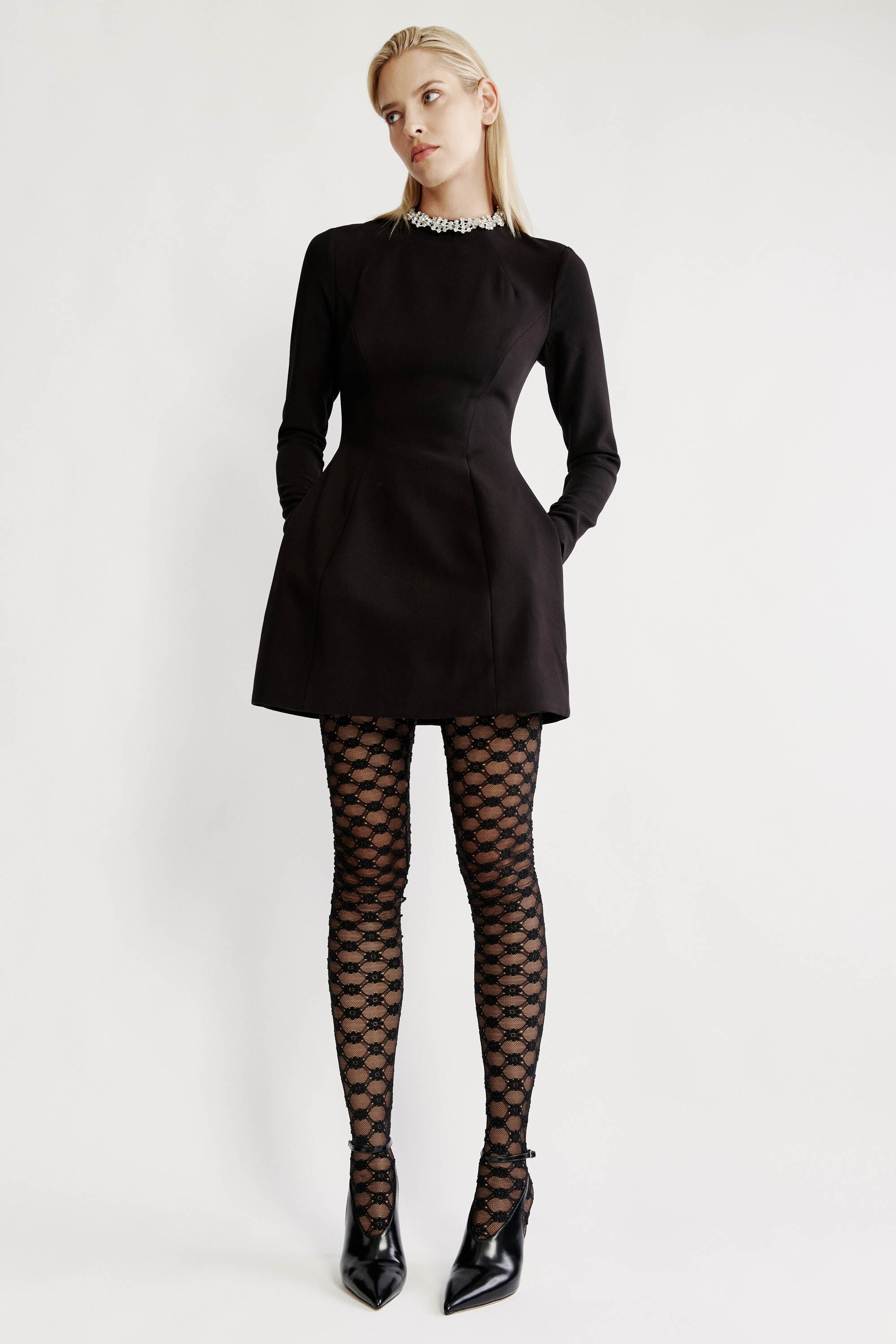 long sleeve mini dress with tights The Luxe Rib Long Sleeve Mini Dress - Espresso - XL