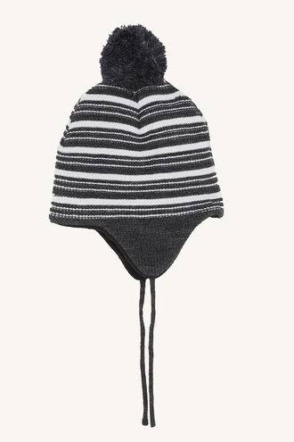 STRIPED BEANIE in colour LIGHT GRAY