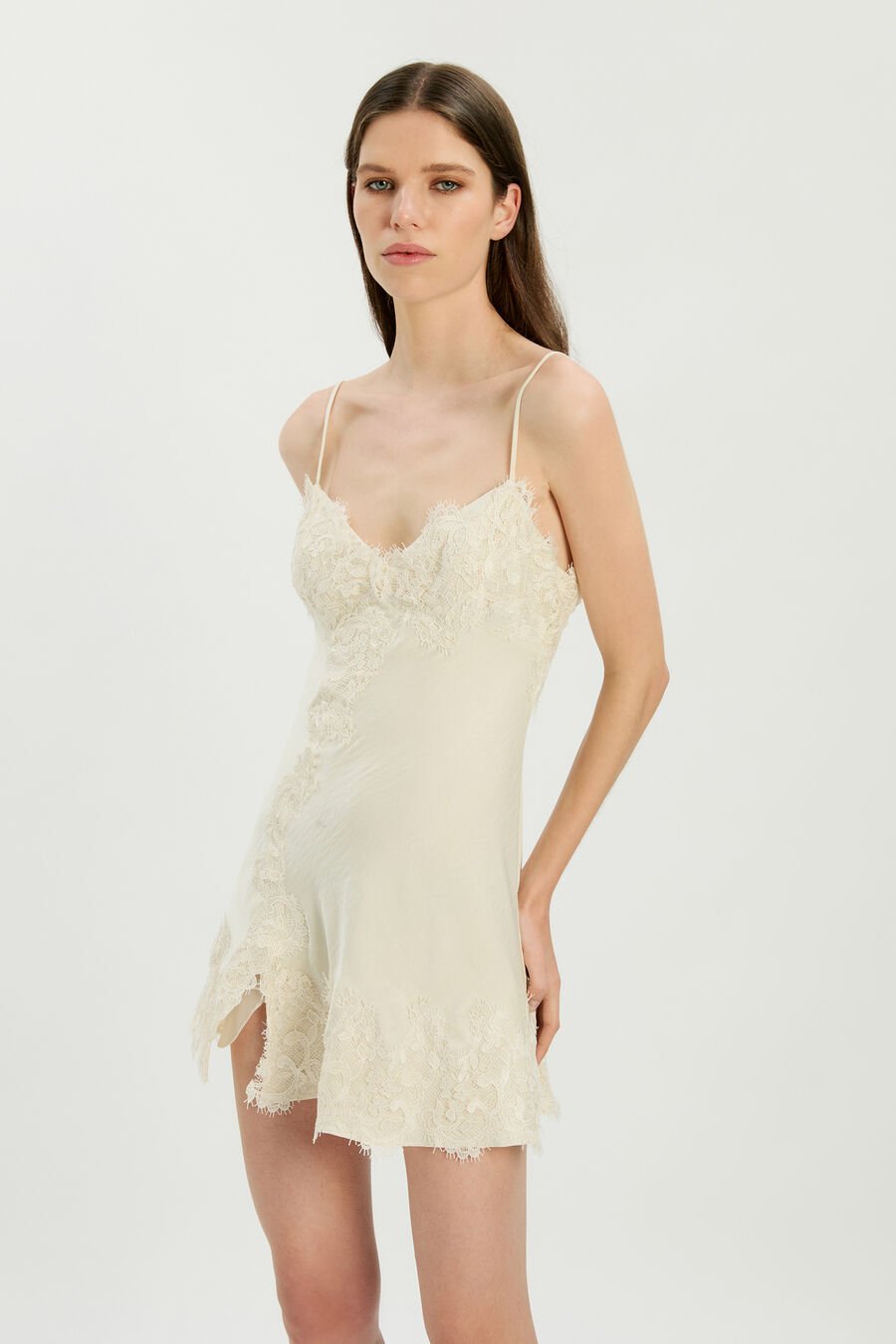 Alerie Lace Satin Mini Dress