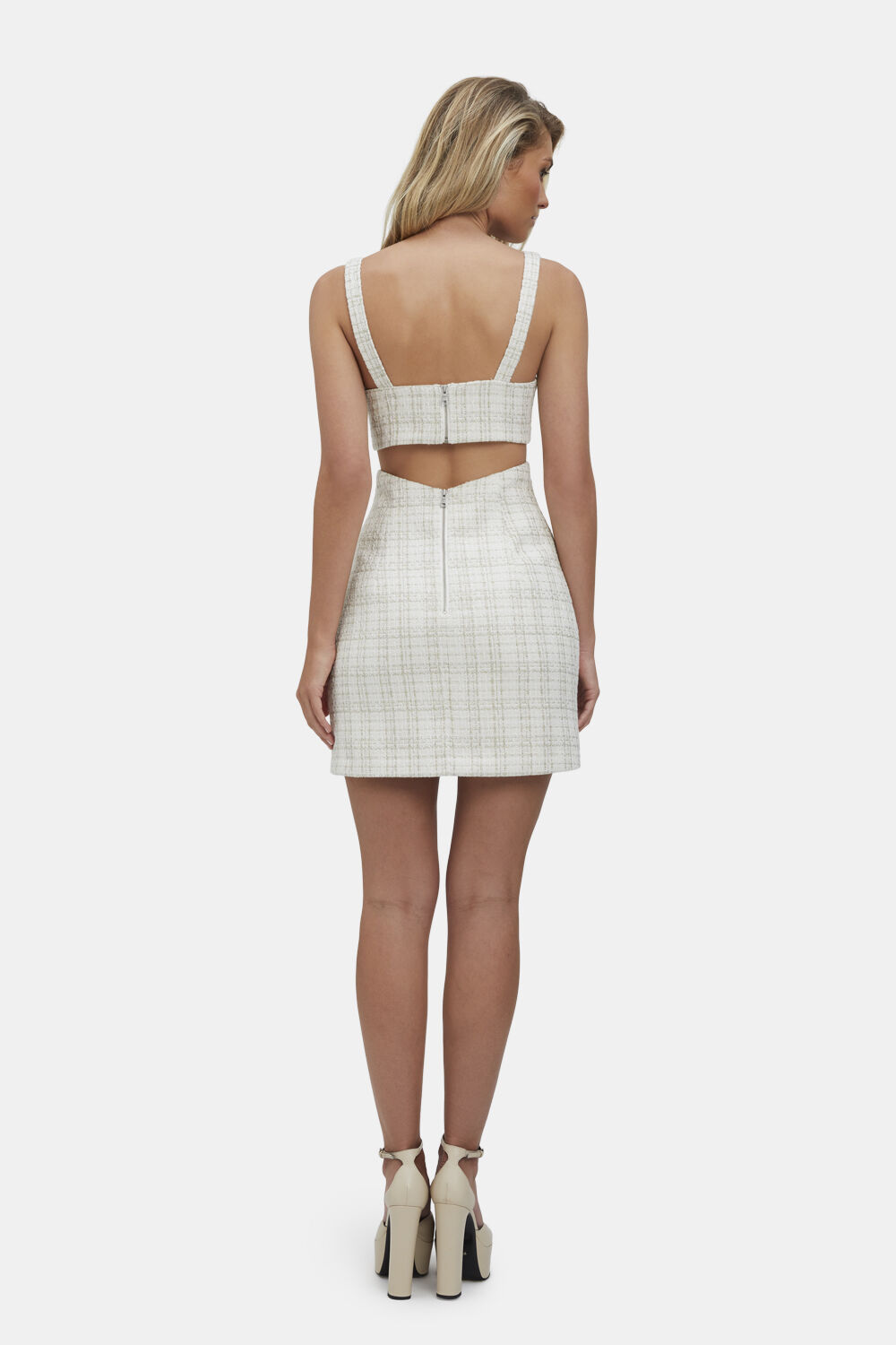 RAMONE MINI BOUCLE DRESS in colour CAVIAR