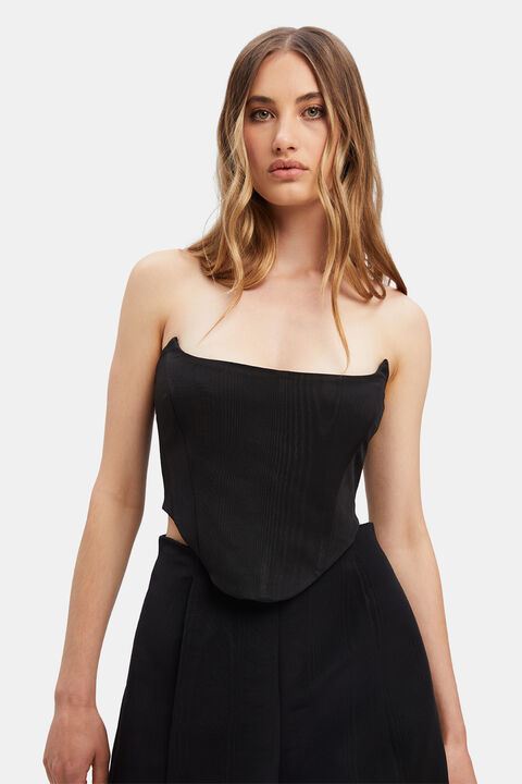 PLATINUM CORSET BUSTIER in colour CAVIAR