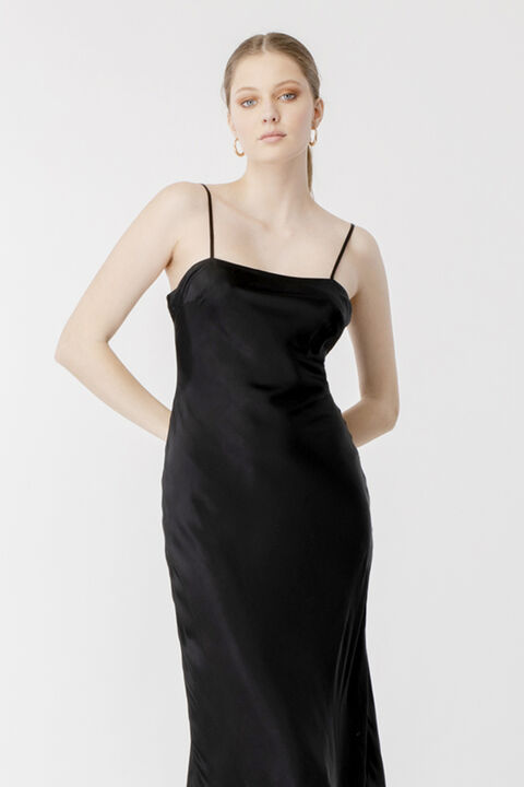 AZZURA SLIP DRESS in colour CAVIAR