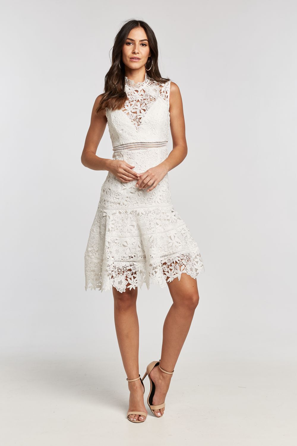 bardot elise lace cocktail dress