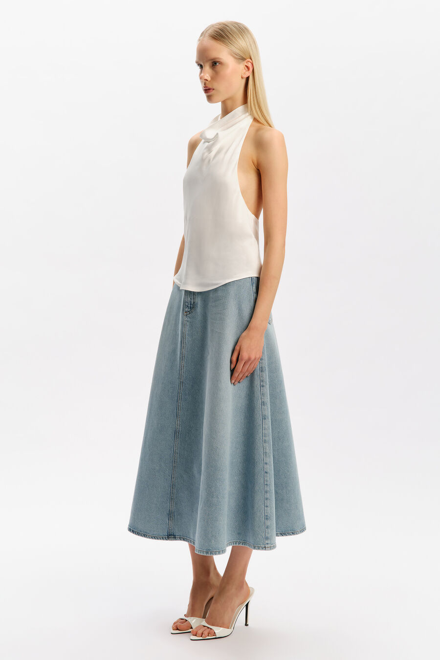 Joslyn High Neck Satin Top