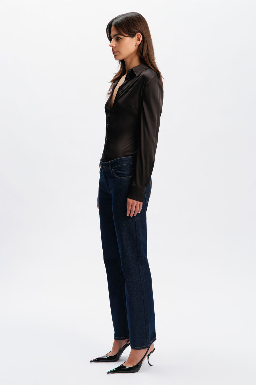 Trina Fitted Satin Shirt