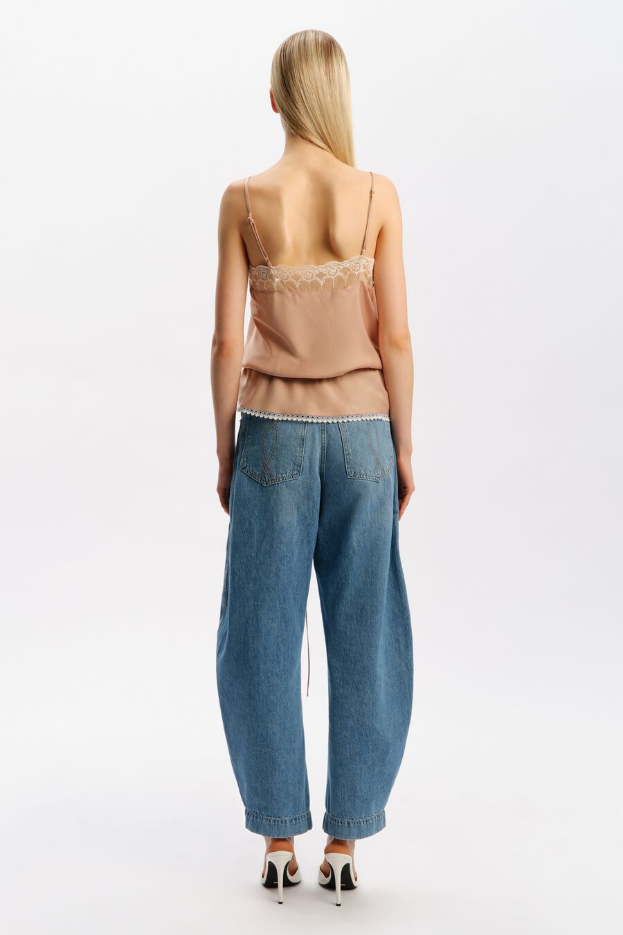 Bonita Satin Lace Trim Top