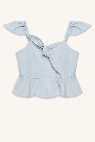 CHARLOTTE TIE TOP in colour CASHMERE BLUE