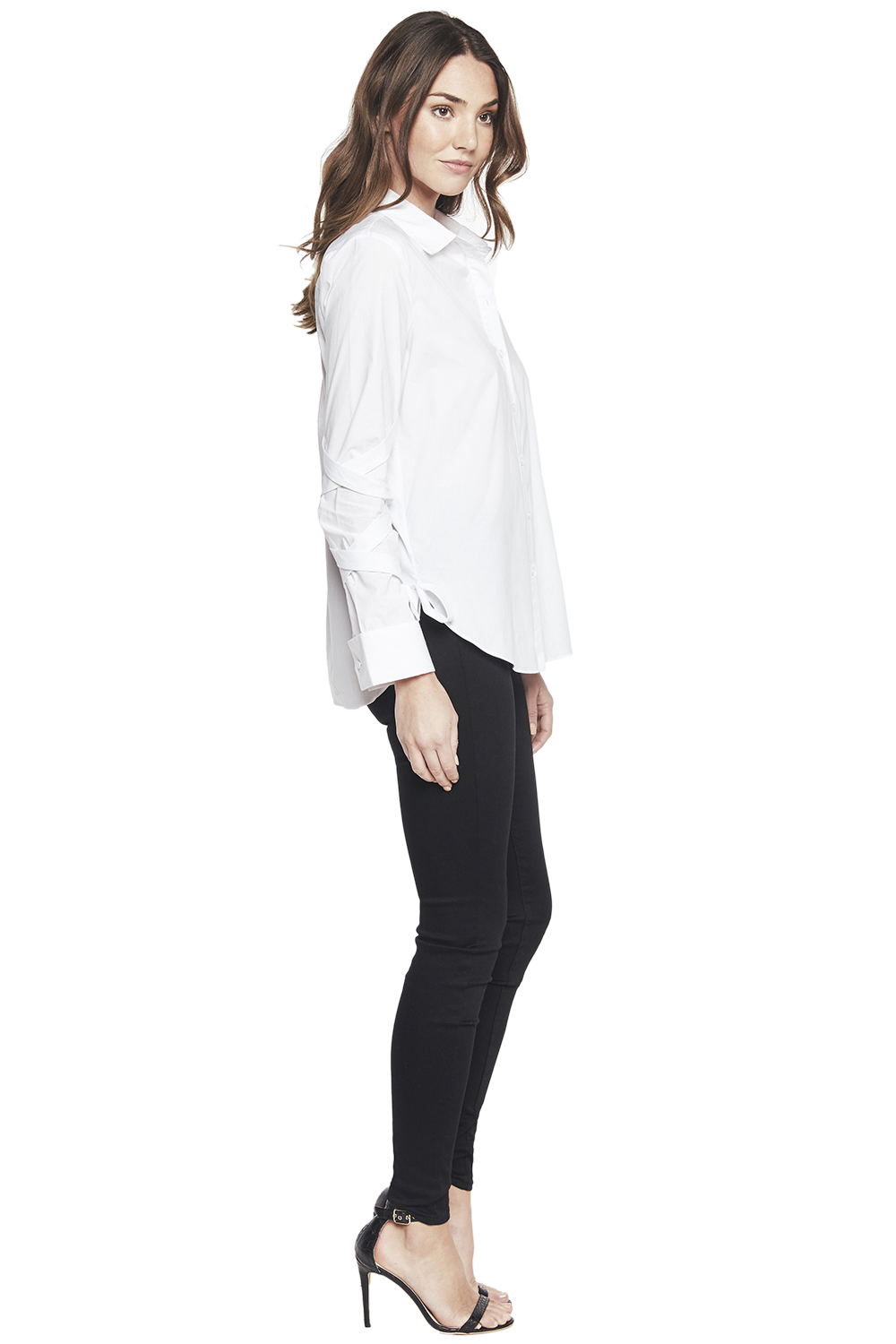 Wrap Tie Shirt in Ivory | Bardot
