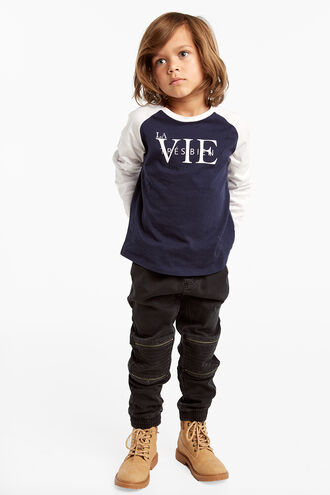 LA VIE L/S TEE in colour BLACK IRIS