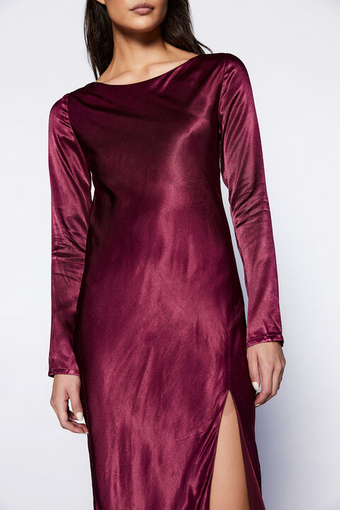 RIVER BIAS DRESS in colour BURGUNDY