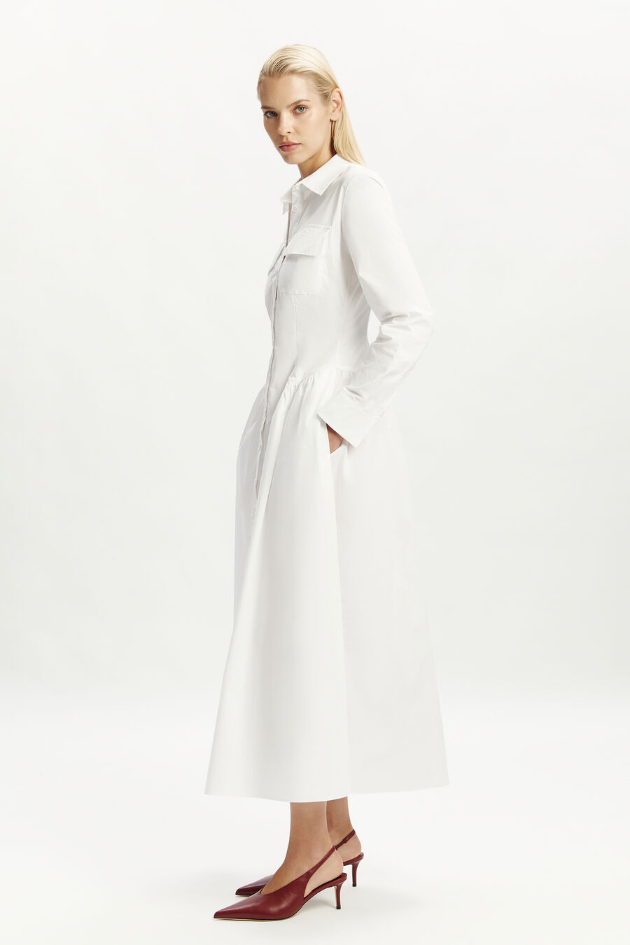 AGATHA FITTED SHIRT DRESS in colour ORCHID WHT