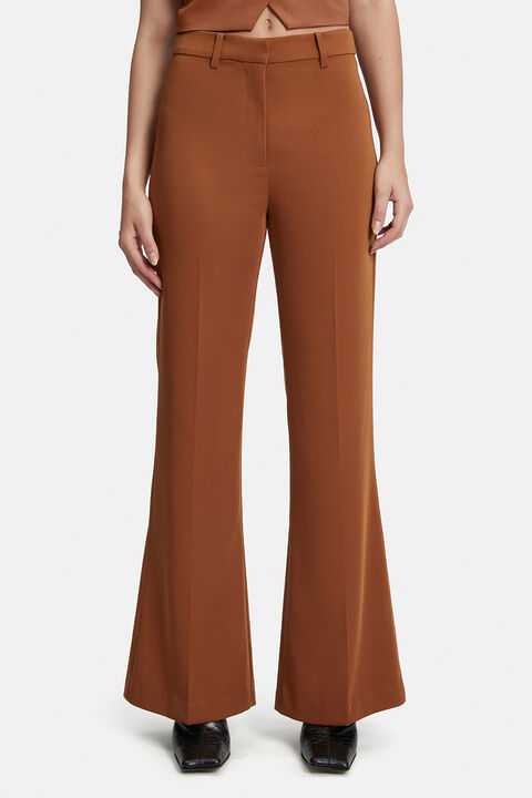 HALIFAX SLIM FLARE PANT in colour COPPER BROWN