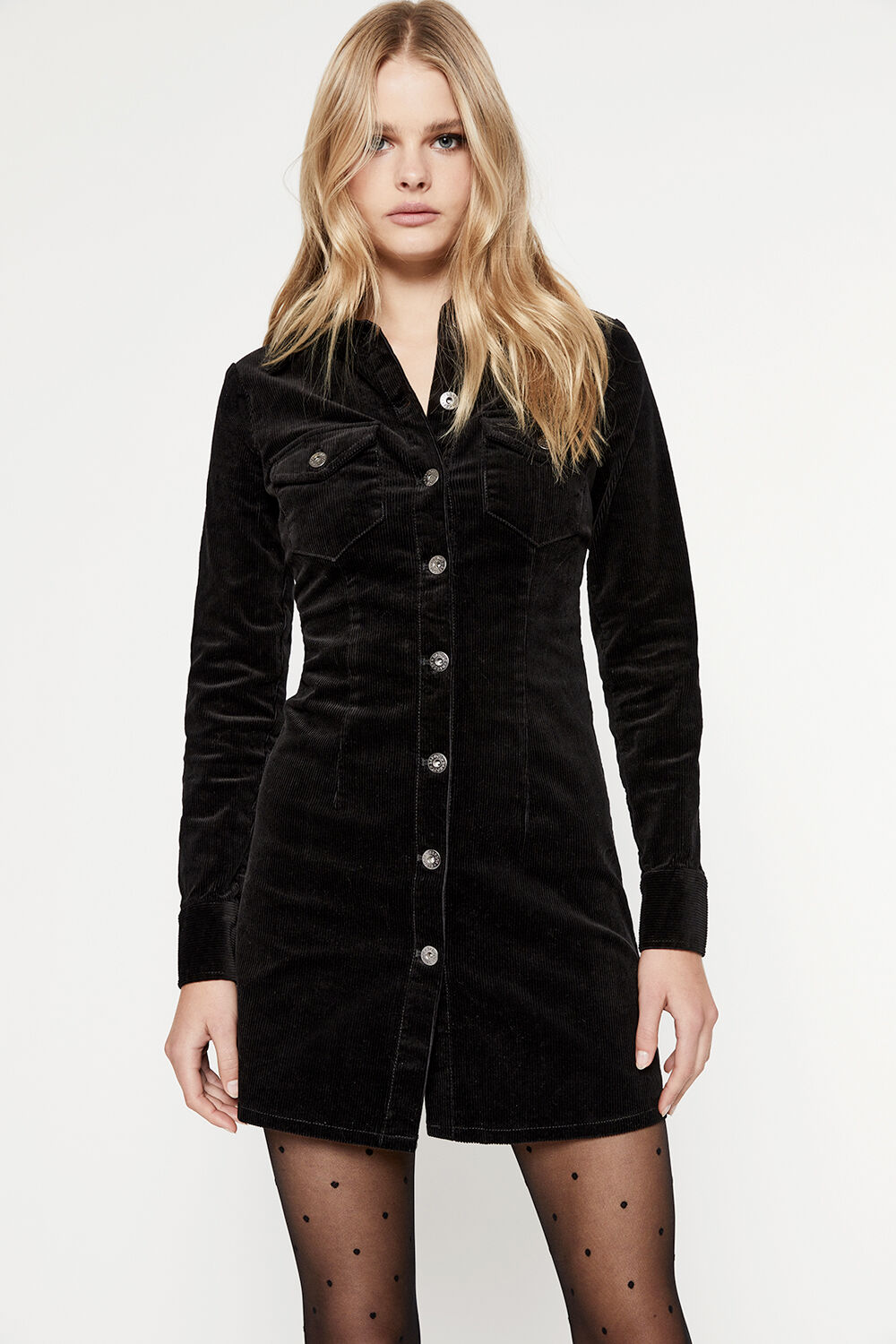 Utility Cord Dress in Black | Bardot