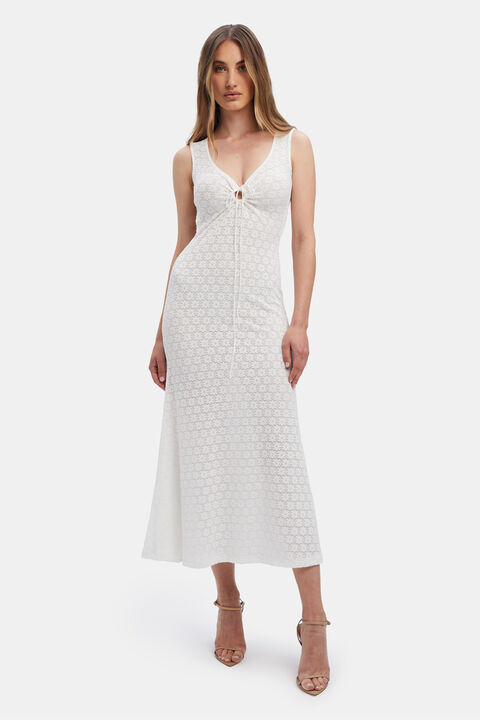 STINA MIDI DRESS in colour BRIGHT WHITE