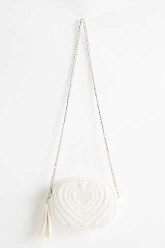 HEART EXPLOSION CROSS BODYBAG in colour CLOUD DANCER