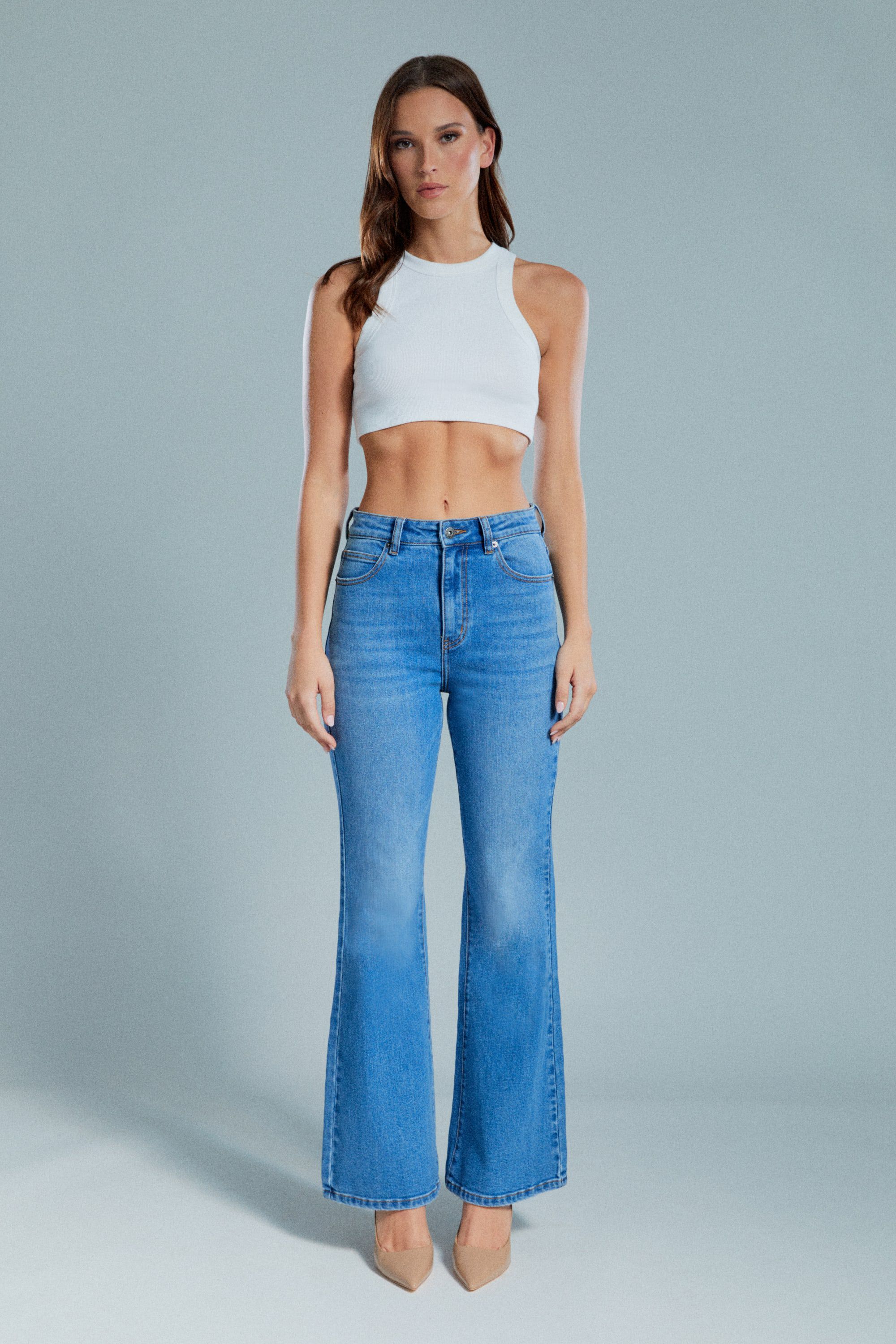 Ashlynn Hi Boot Leg Jeans In Dark Denim Bardot