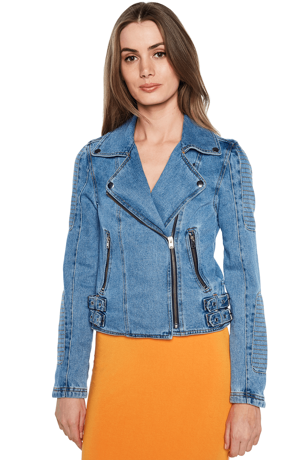 denim biker jacket womens