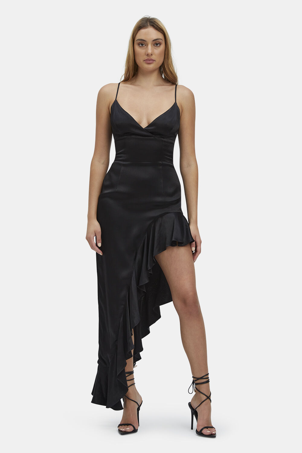 Black bardot shop midi dress