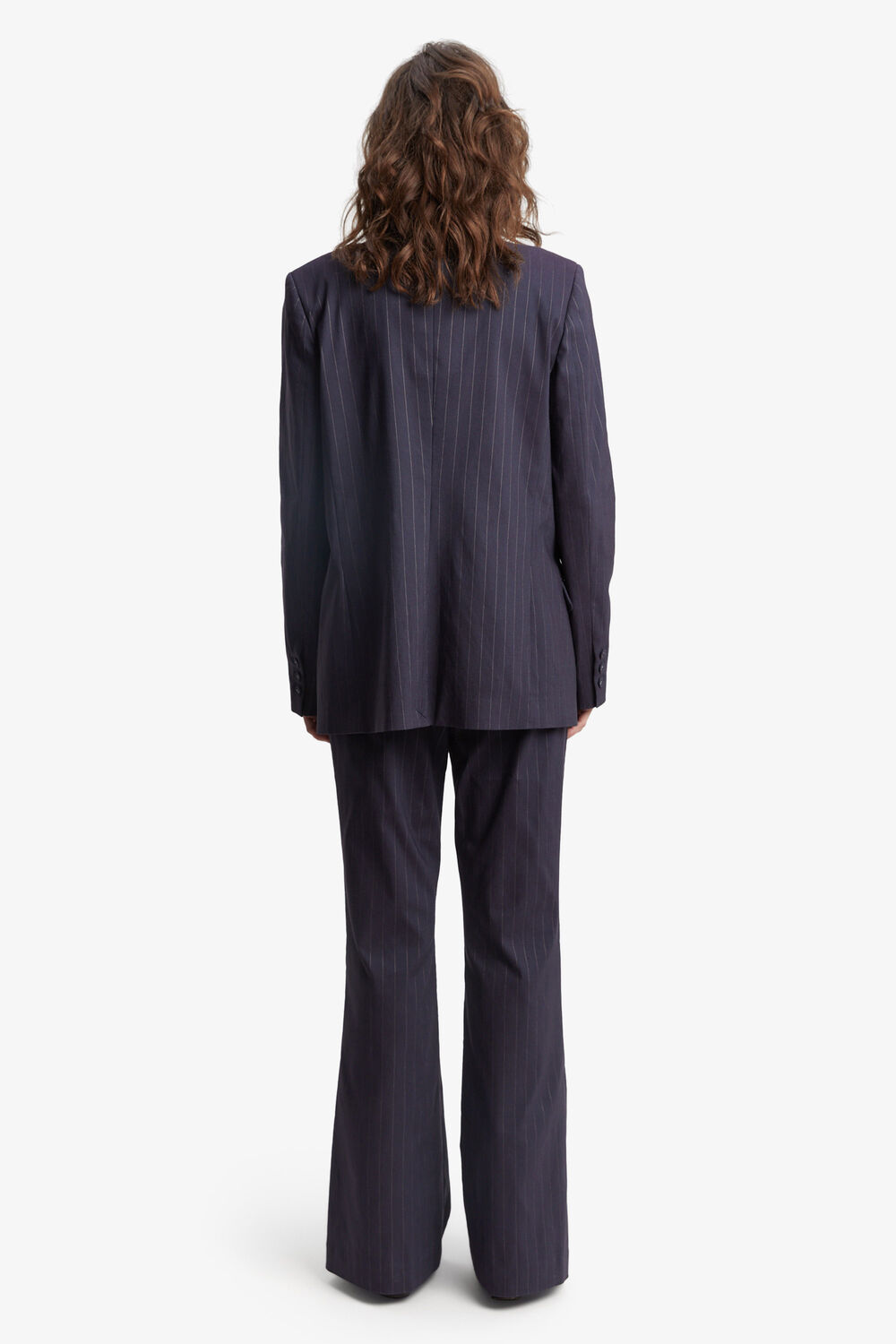 SLOANE PIN STRIPE BLAZER in colour SODALITE BLUE