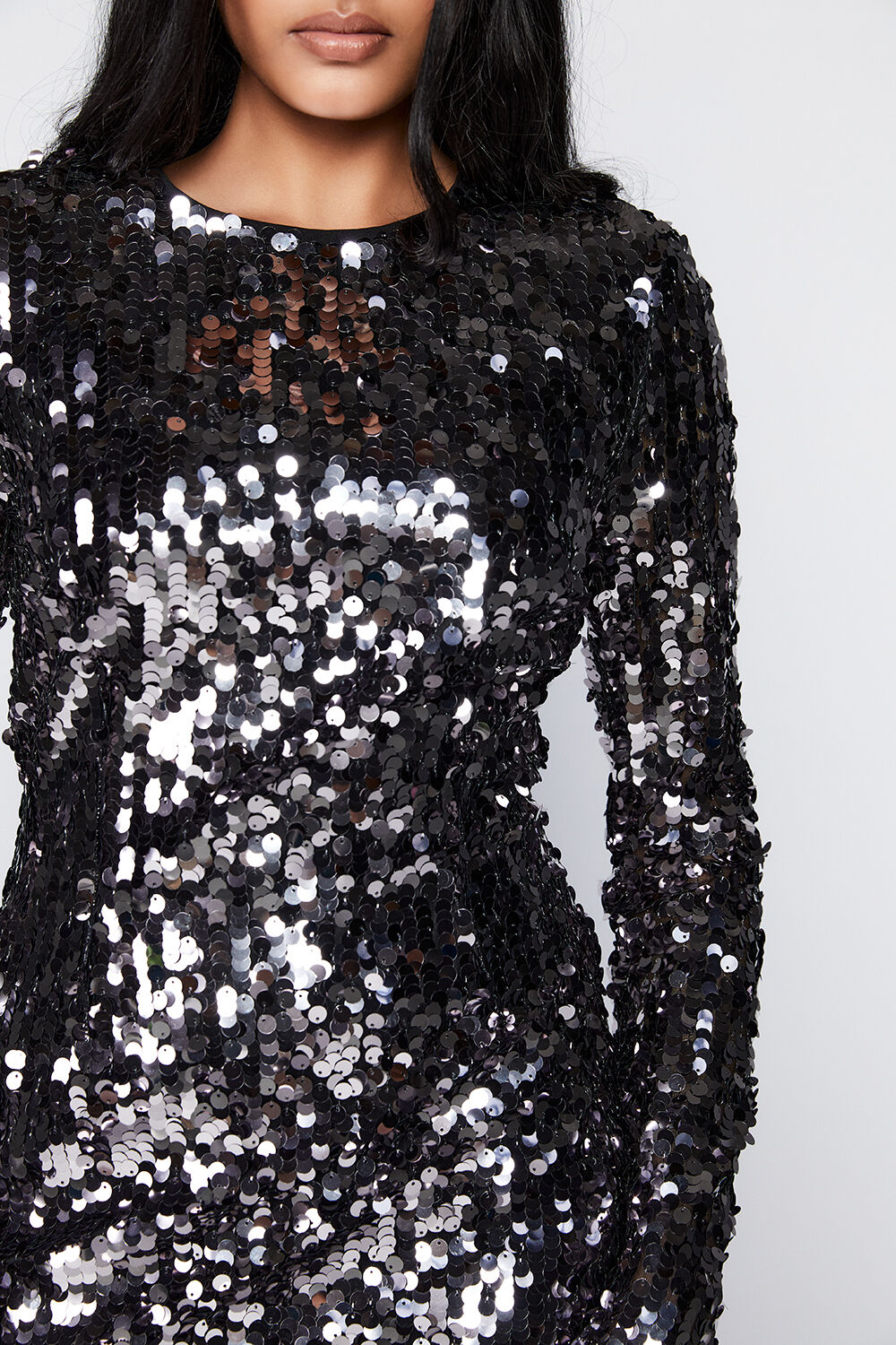 VALENTINA SEQUIN MINI DRESS in colour CASTLEROCK
