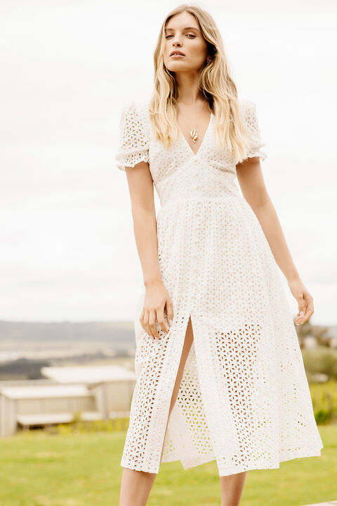 JORDAN LACE DRESS in colour CLOUD DANCER