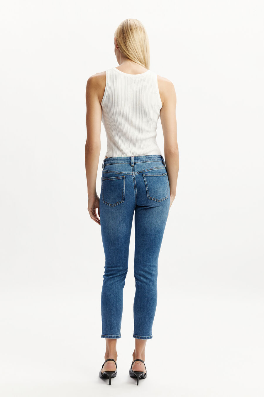 KNOX SKINNY CROPPED JEANS in colour VINTAGE