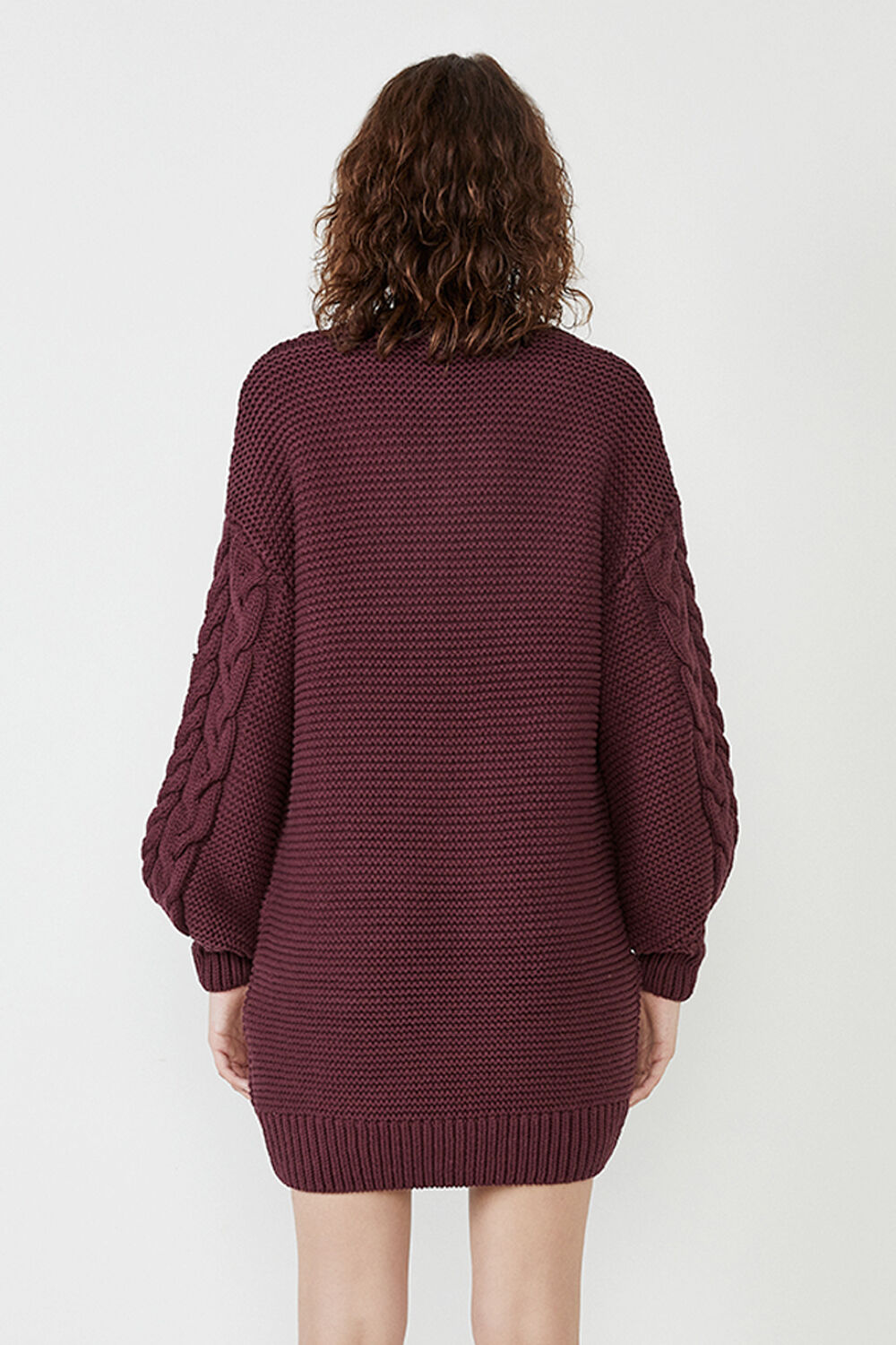 burgundy knit dress