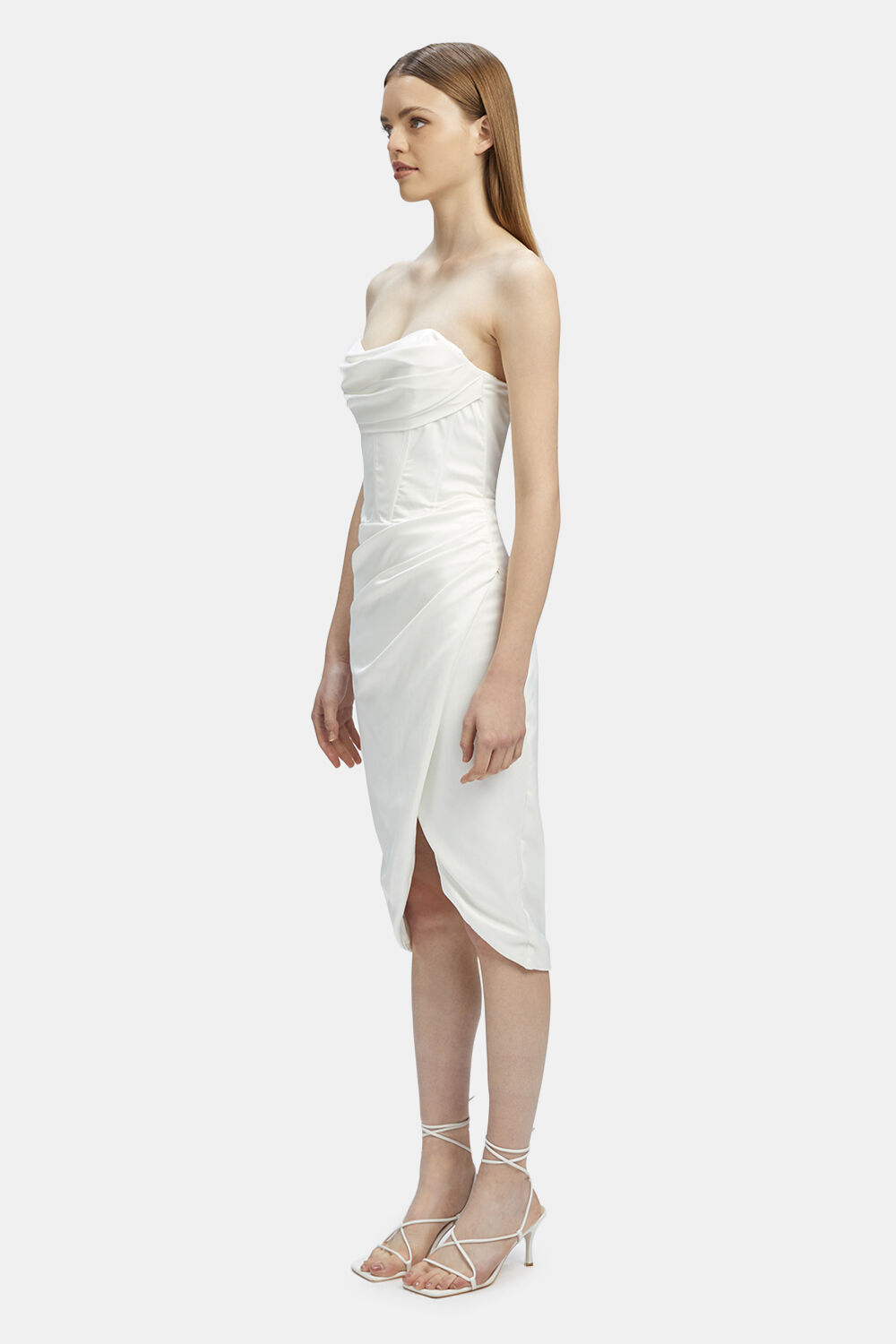 JAMILA CORSET DRESS in colour BRIGHT WHITE