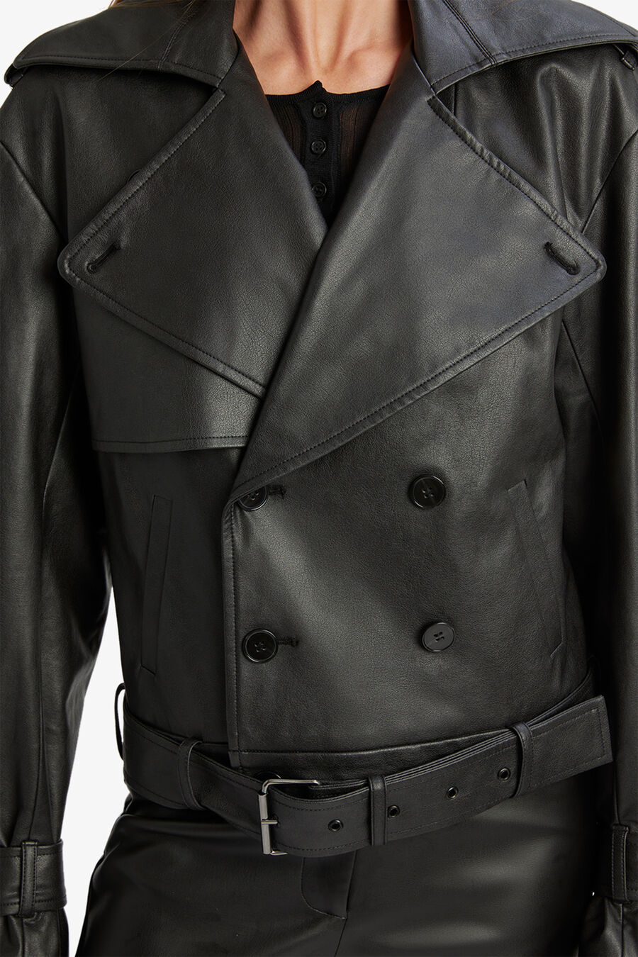 DOUBLE BREASTED BIKER JACKET in colour BLACK