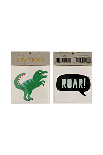 Tattoos &ndash; Dinosaurs in colour BRIGHT WHITE