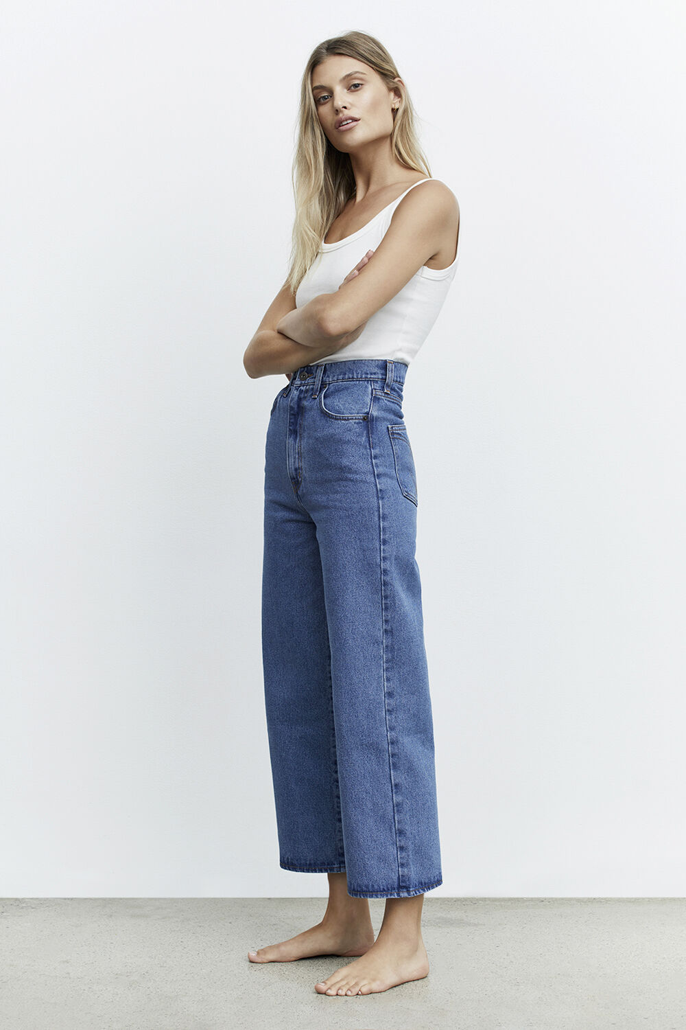 Cindy Wide Leg Jean in Indigo | Bardot