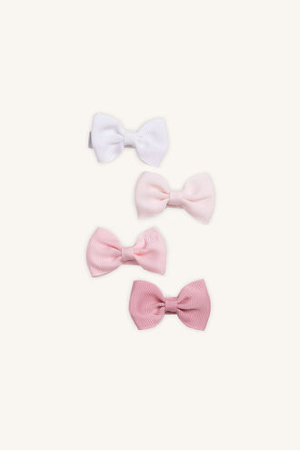 MINI GROSGRAIN BOW 4 PACK in colour PINK CARNATION