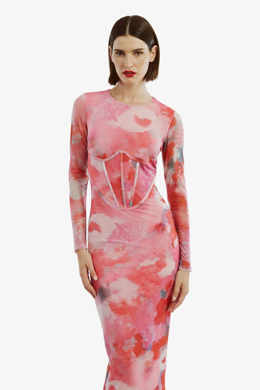 Lena Mesh Midi Dress