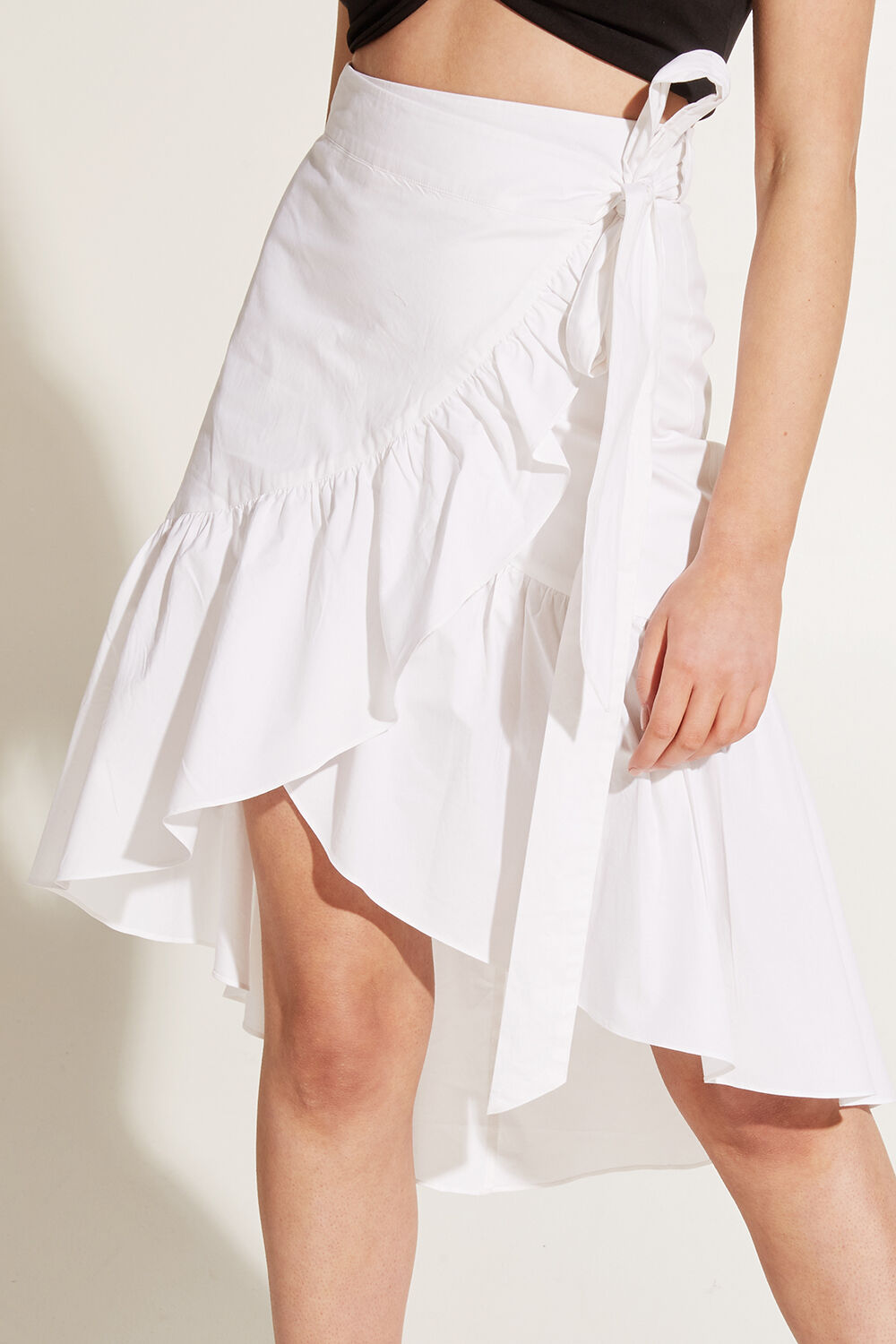 MIDI WRAP SKIRT in colour CLOUD DANCER