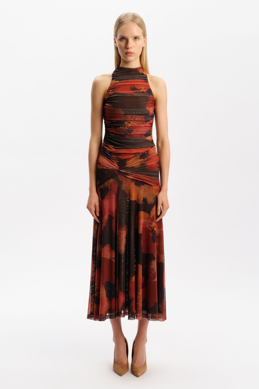 Natalya Mesh Midi Dress