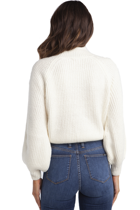 BELLE SLEEVE KNIT JUMPER in colour CLOUD DANCER