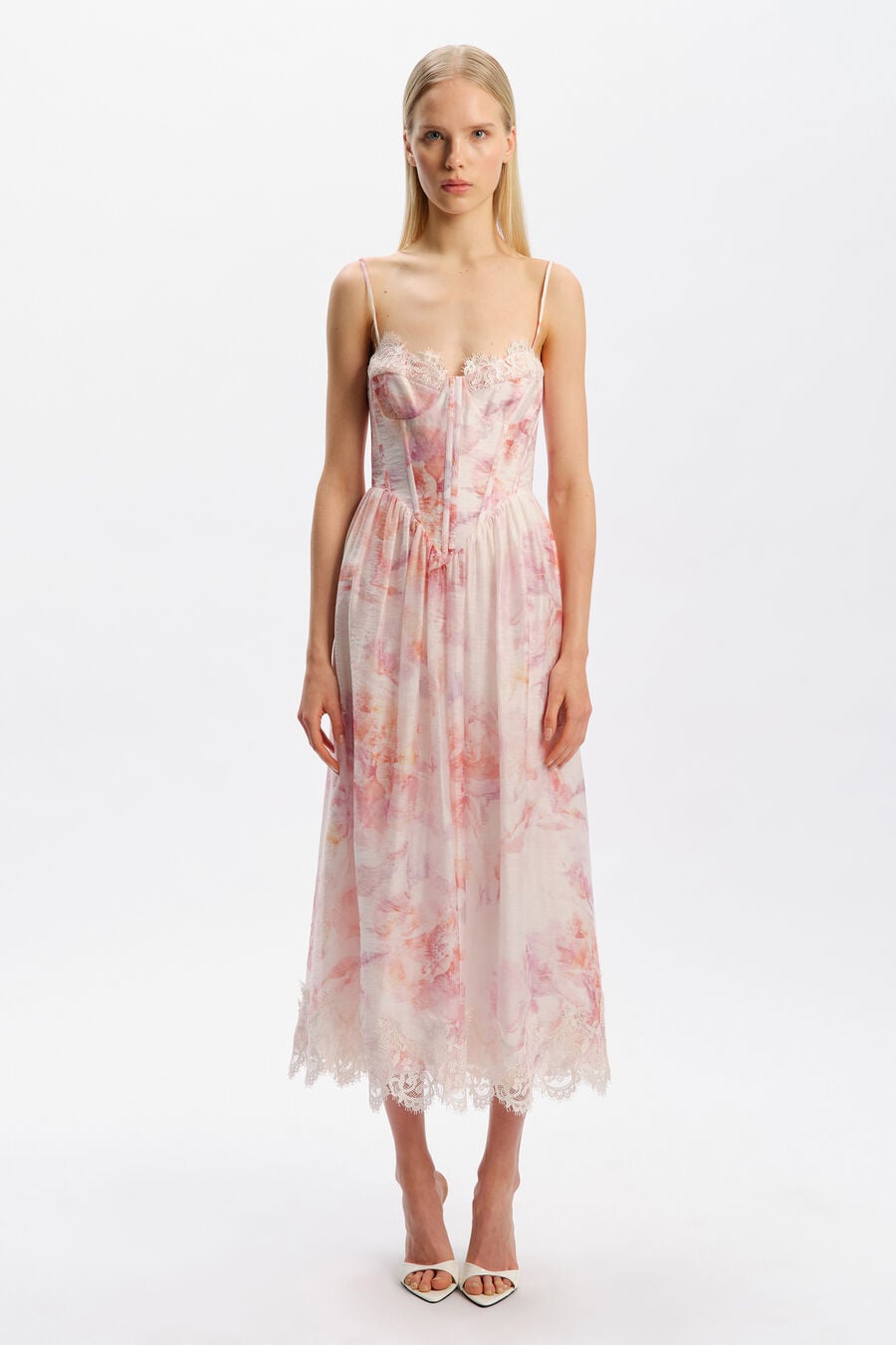 Ashta Lace Detail Midi Dress