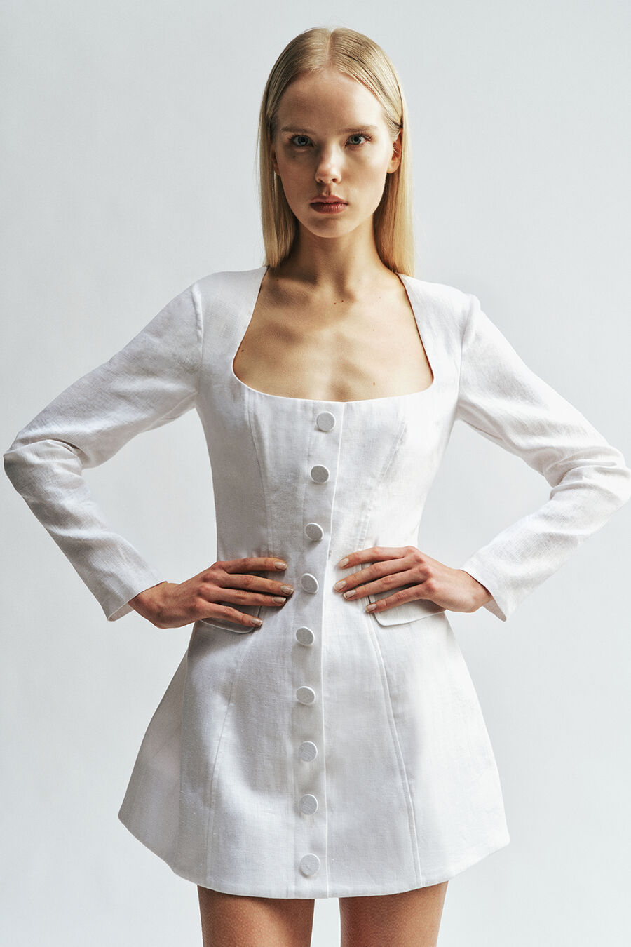 Alyson Hourglass Linen Dress