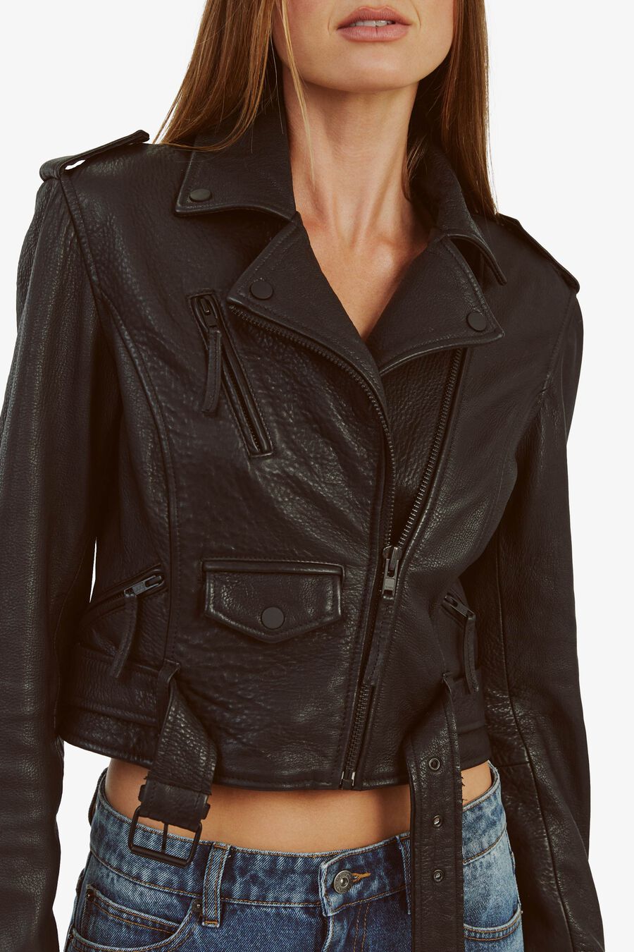 Fitted Leather Biker Jacket