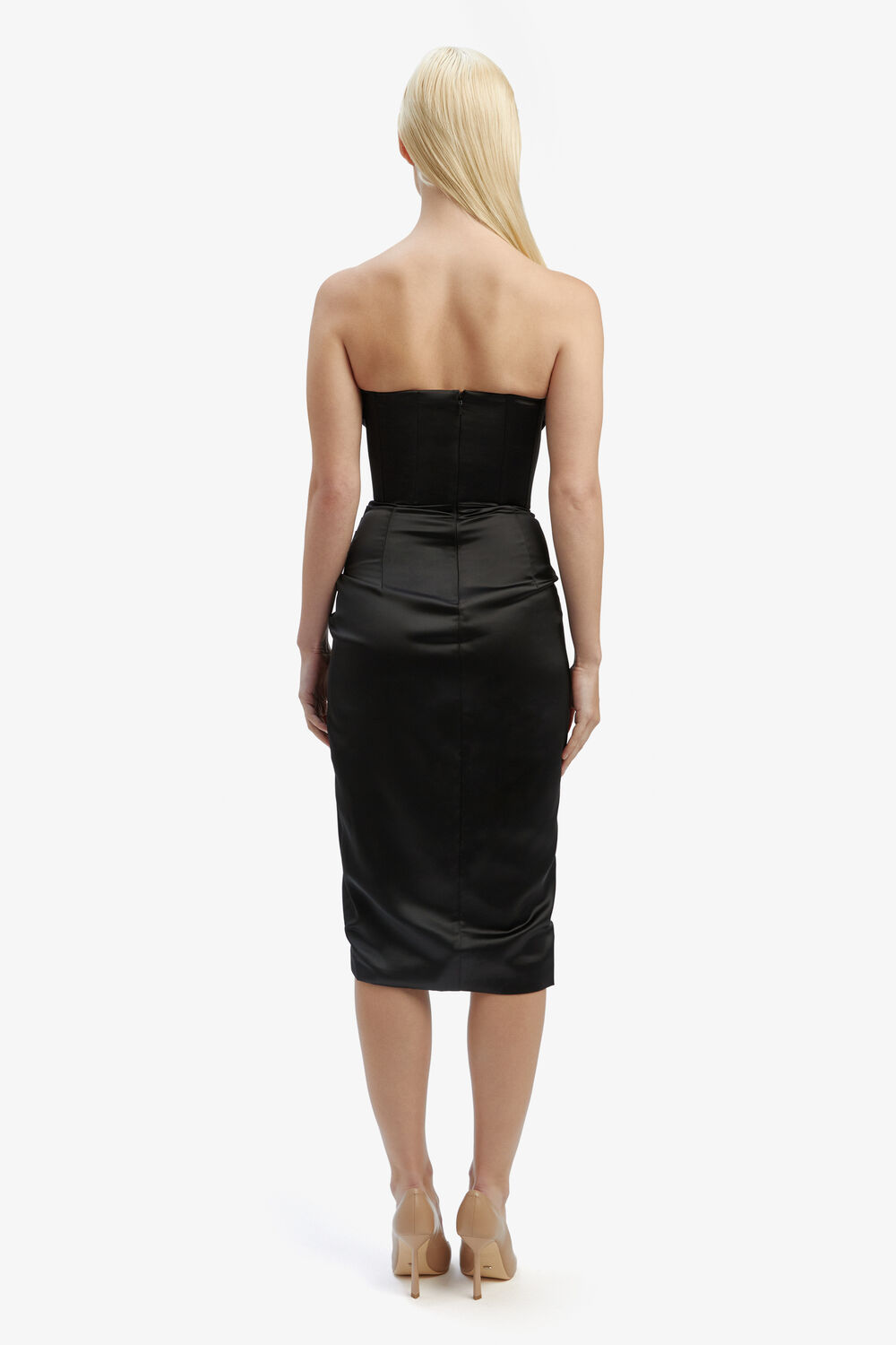 JAMILA CORSET DRESS in colour CAVIAR