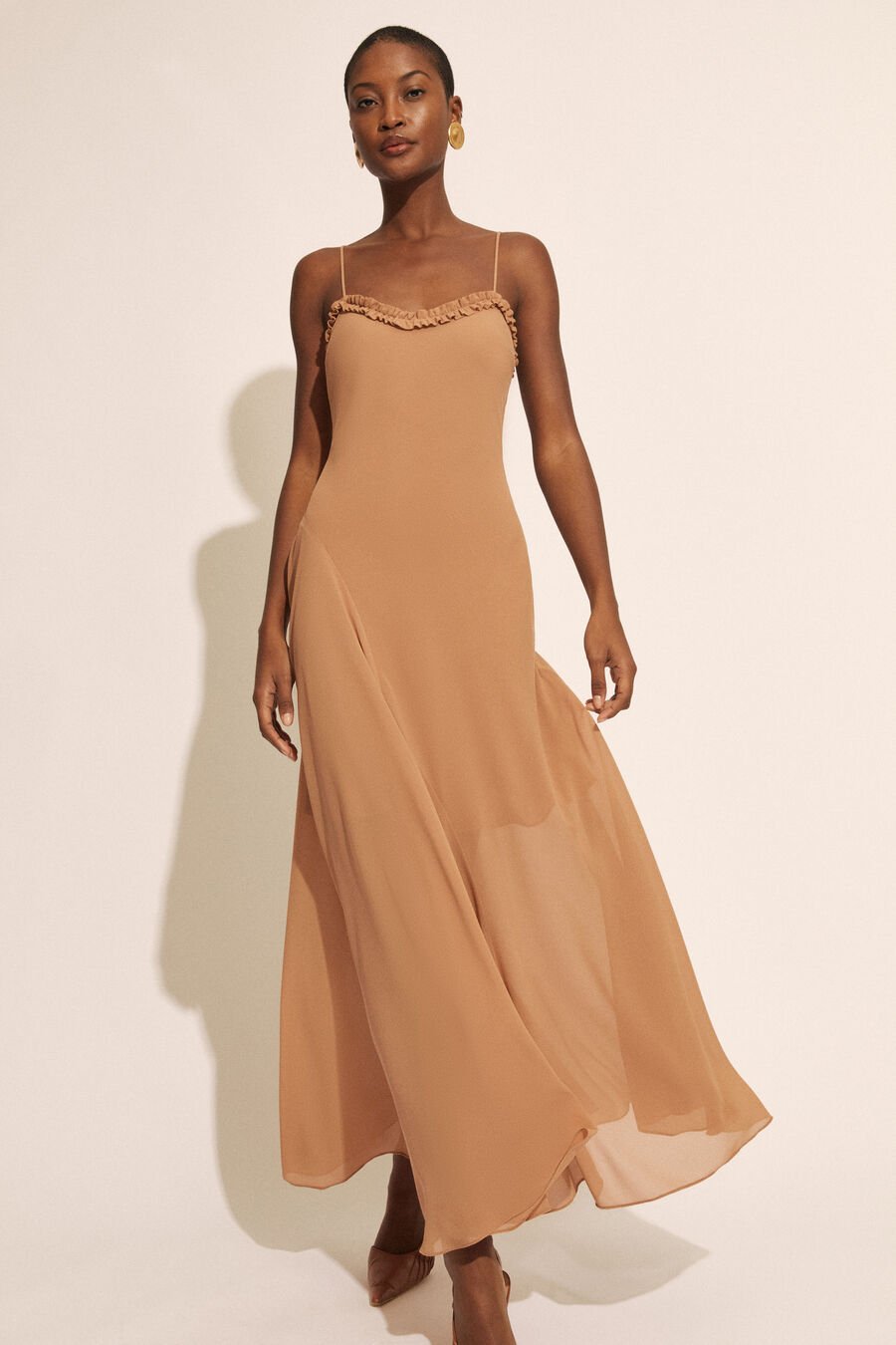 Tatian Frill Trim Maxi Dress