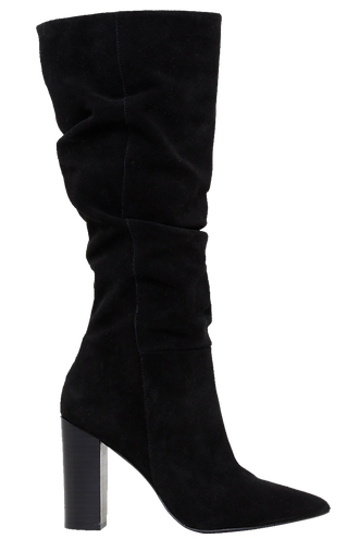 RUCHED KNEE BOOT in colour METEORITE