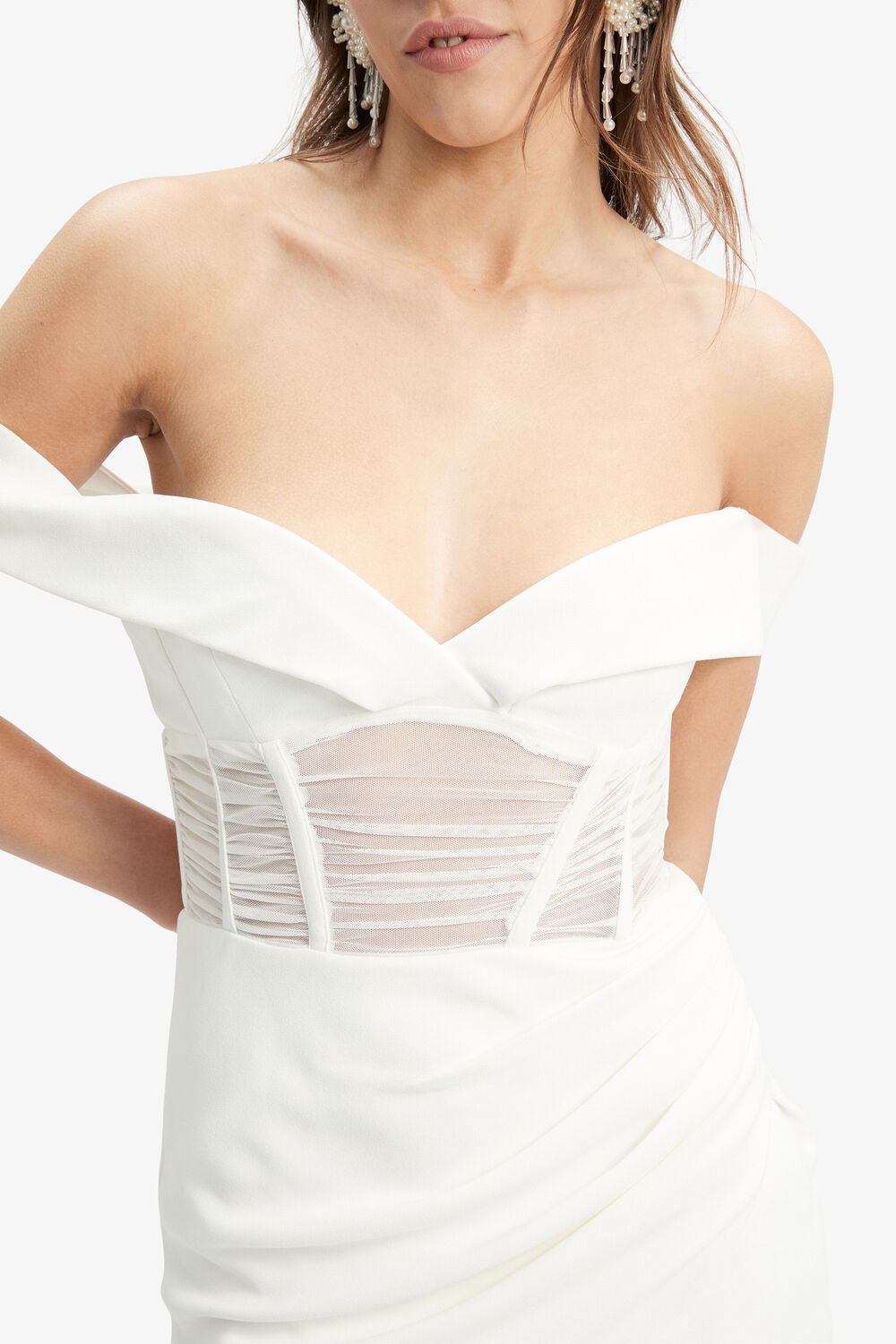 NOVACANE MIDI DRESS in colour BRIGHT WHITE
