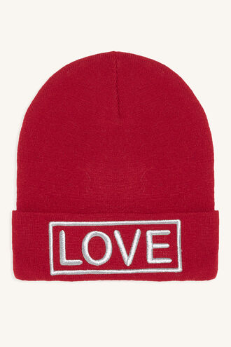 LOVE BEANIE in colour PINK CARNATION