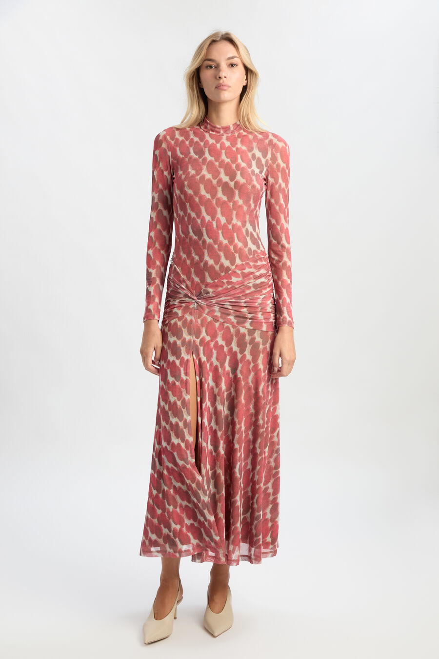 Lea Printed Mesh Dress