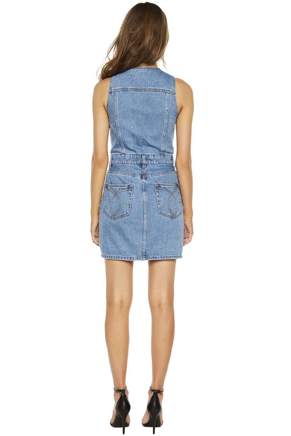 denim bardot mini dress
